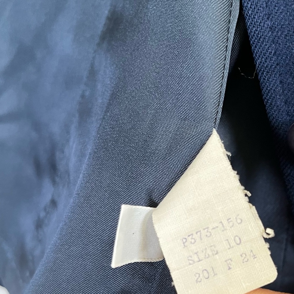 Vintage Pendleton Size 10 Womens Navy Blue 100% Virgin Wool Blazer Jacket - Picture 8 of 11
